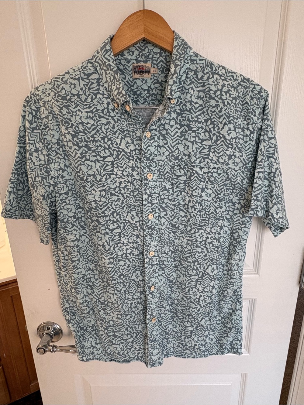 Faherty Seafoam Floral Short-Sleeve Button-Down Shirt